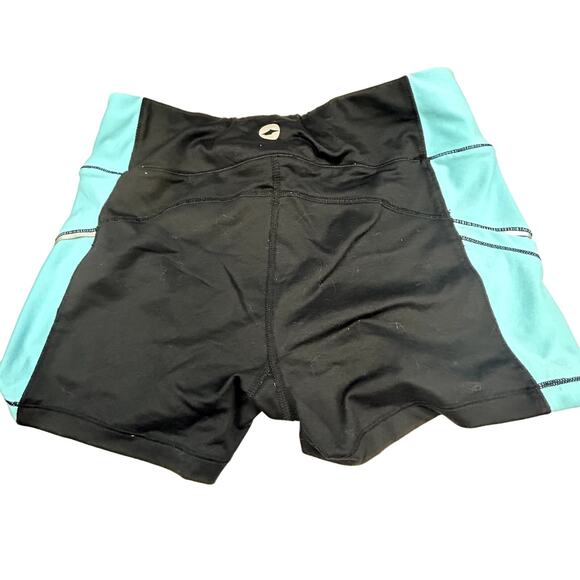 AVIA Sports Shorts Size Small women running swim black aqua pocket 27 x 2" - Picture 2 of 8